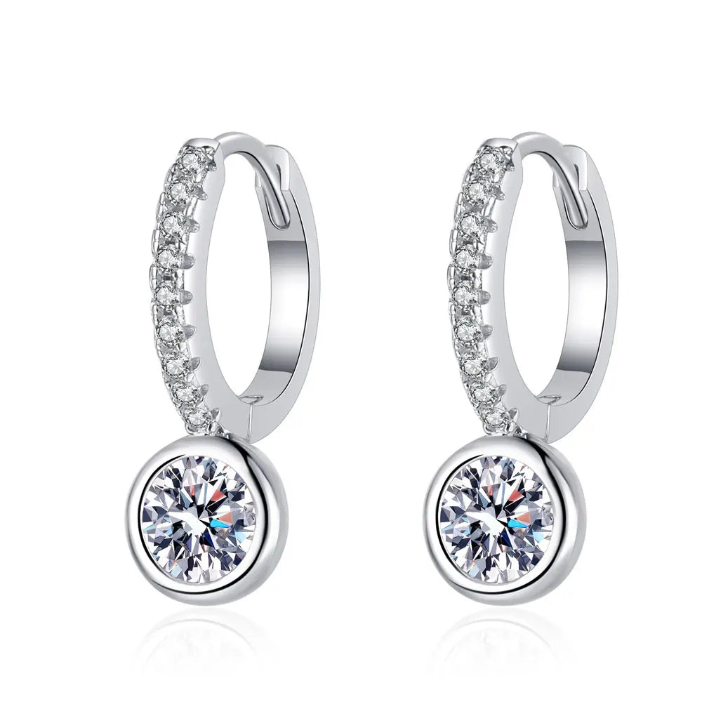 5mm D Color Moissanite Pendant Earring Lab Diamond GRA Certified Fine Jewelry 925 Sterling Silver Earring for Women Man