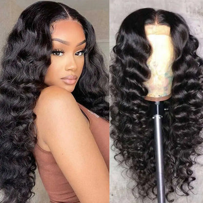 13x6 HD Lace Loose Deep Wave Frontal Wigs 40 42 Inch Deep Curly Lace Front Human Hair Wigs Preplucked Glueless Wig Human Hair