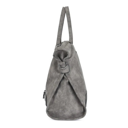 Vintage Designer Luxury Women Tote Bag Casual Lage Capacity Handbags Fashion Rivet Tassel PU Leather Female Shoulder Bag