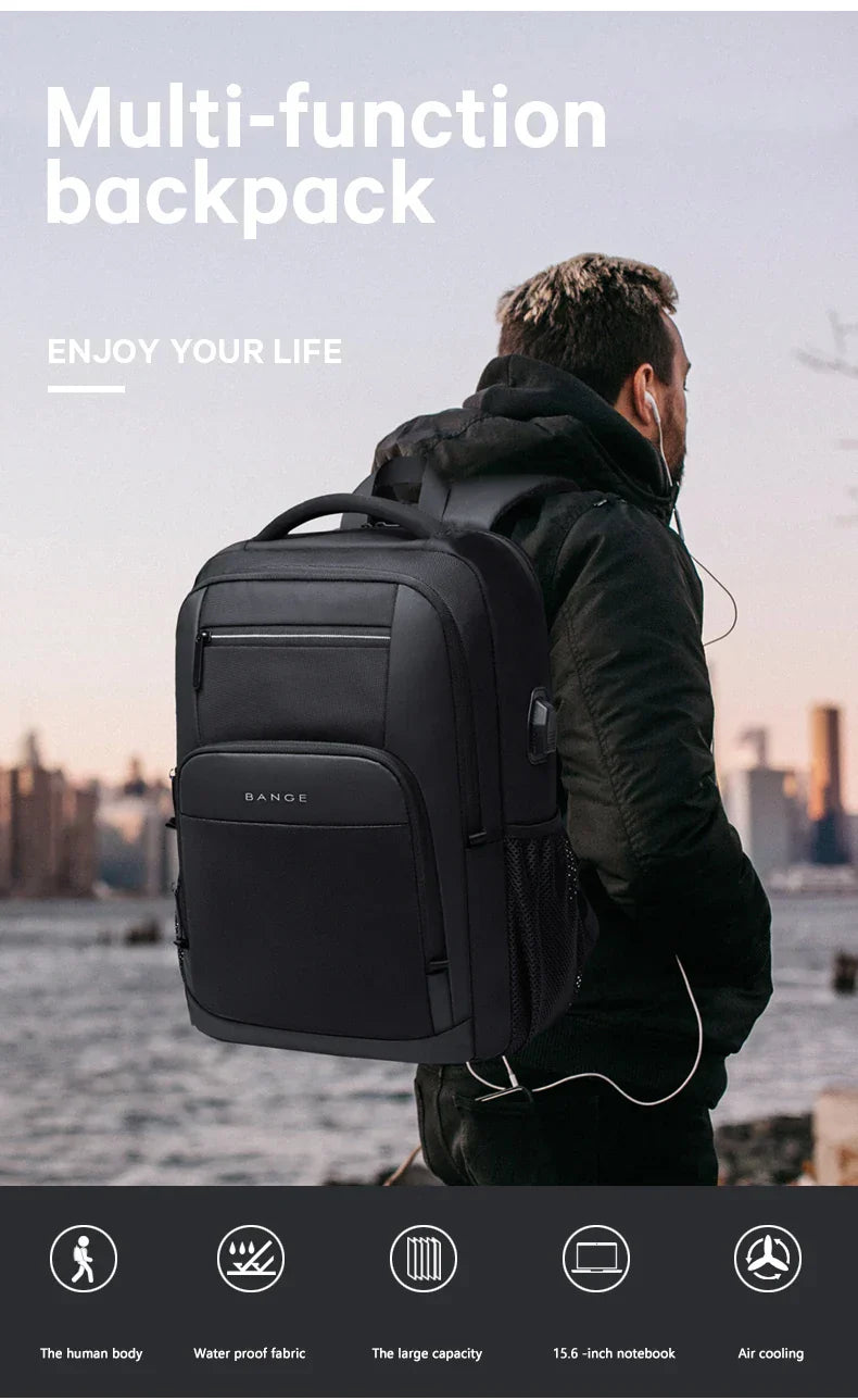 Lightweight 15.6 inch Laptop Backpack Waterproof USB Charge Port Multifunctional Travel Hiking School Bag Mochila for Men