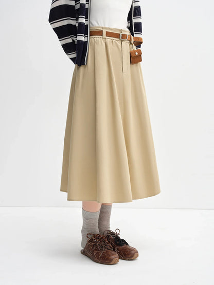Women's Wide Waist High Waist A-line Skirt 2025 Autumn New Arrival Casual Workwear Style Skirt for Women 25DS83134