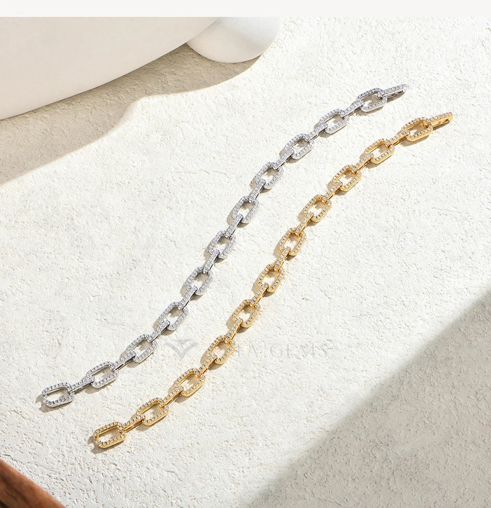 Fashion Hip Hop Moissanite Bracelet For Men S925 Silver 18k Gold Plated Luxury Exquisite Bangle Women's Banquet Jewelry
