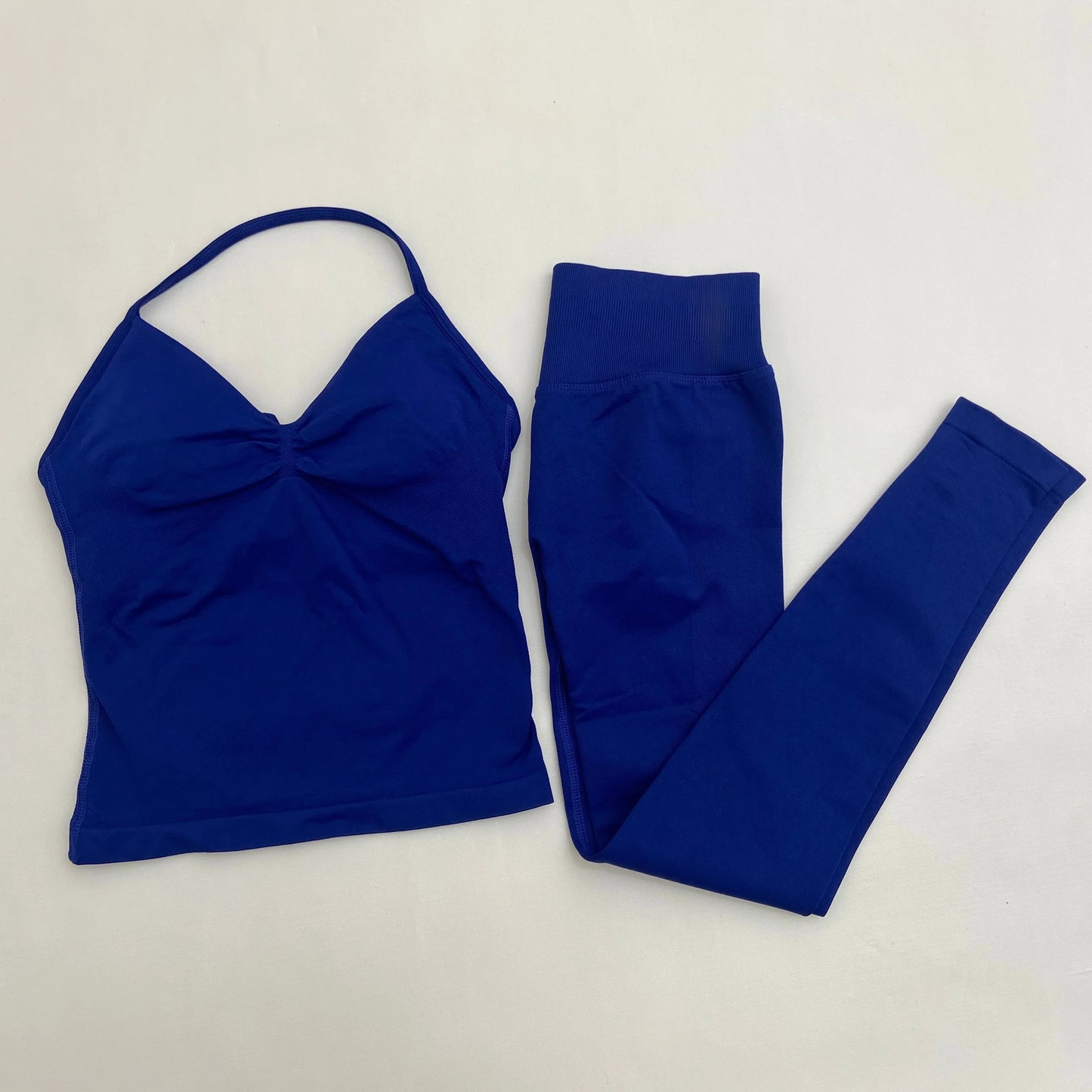 Yoga Longline Strappy Top Leggings Set Women's Backless Camisole Built-In bra Vest High-Waisted Hip Lift Gym Shorts Sports Set