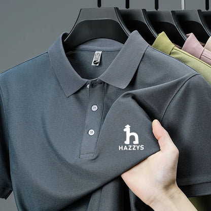 New Men's High End Brand Lape Short Sleeved Polo Shirt Summer Fashion Letter Print T-Shirt Casual Business Office Men's Clothing
