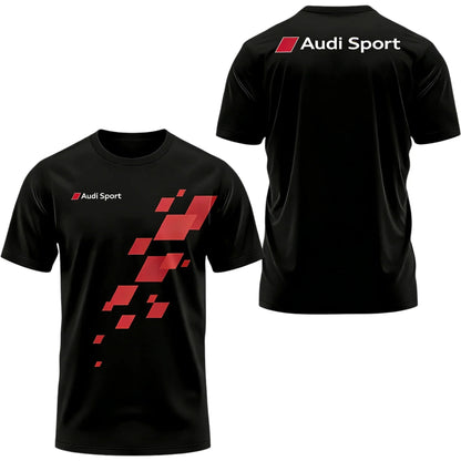 Men's Summer 2026 Best-Selling Audi Logo 3D Printed T-Shirt Comfortable Moisture-Wicking Quick-Drying Short-Sleeved Trendy Top