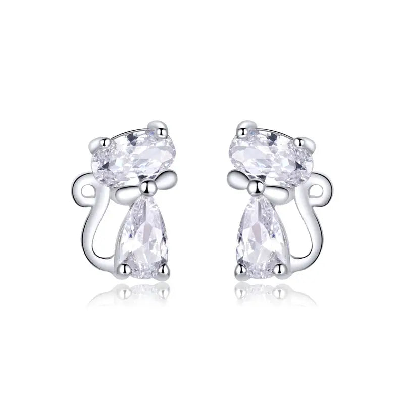 925 Sterling Silver European Simple CZ Ear Buckles Heart Hoop Earrings for Women Wedding Gift Minimalism Jewelry E737