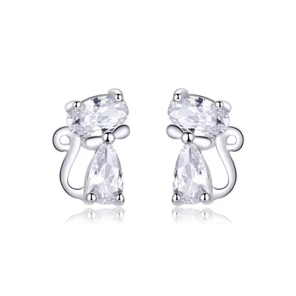 925 Sterling Silver European Simple CZ Ear Buckles Heart Hoop Earrings for Women Wedding Gift Minimalism Jewelry E737