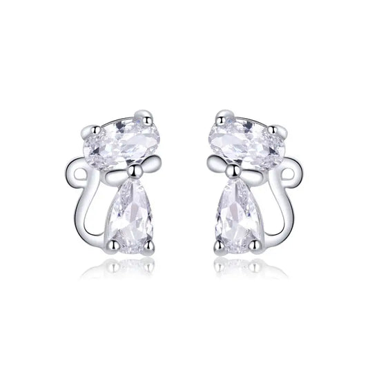 925 Sterling Silver European Simple CZ Ear Buckles Heart Hoop Earrings for Women Wedding Gift Minimalism Jewelry E737