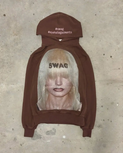Vintage Style Hoodie Embroidery Print Hoodies Women Grunge Sweatshirt Tops Streetwear Harajuku Gothic Y2k Women Clothing