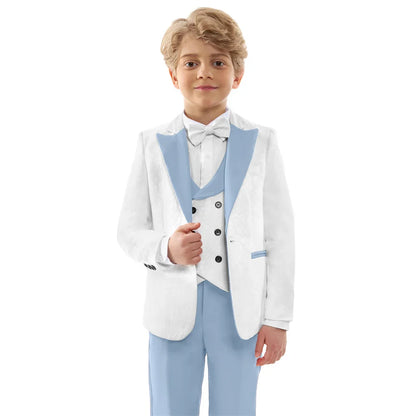 24-Hour Shipping Paisley Boys Suit Set For Shoot Kids Formal Suits Wedding Ring Bearer Graduation Tuxedo For Child 3-14 Years