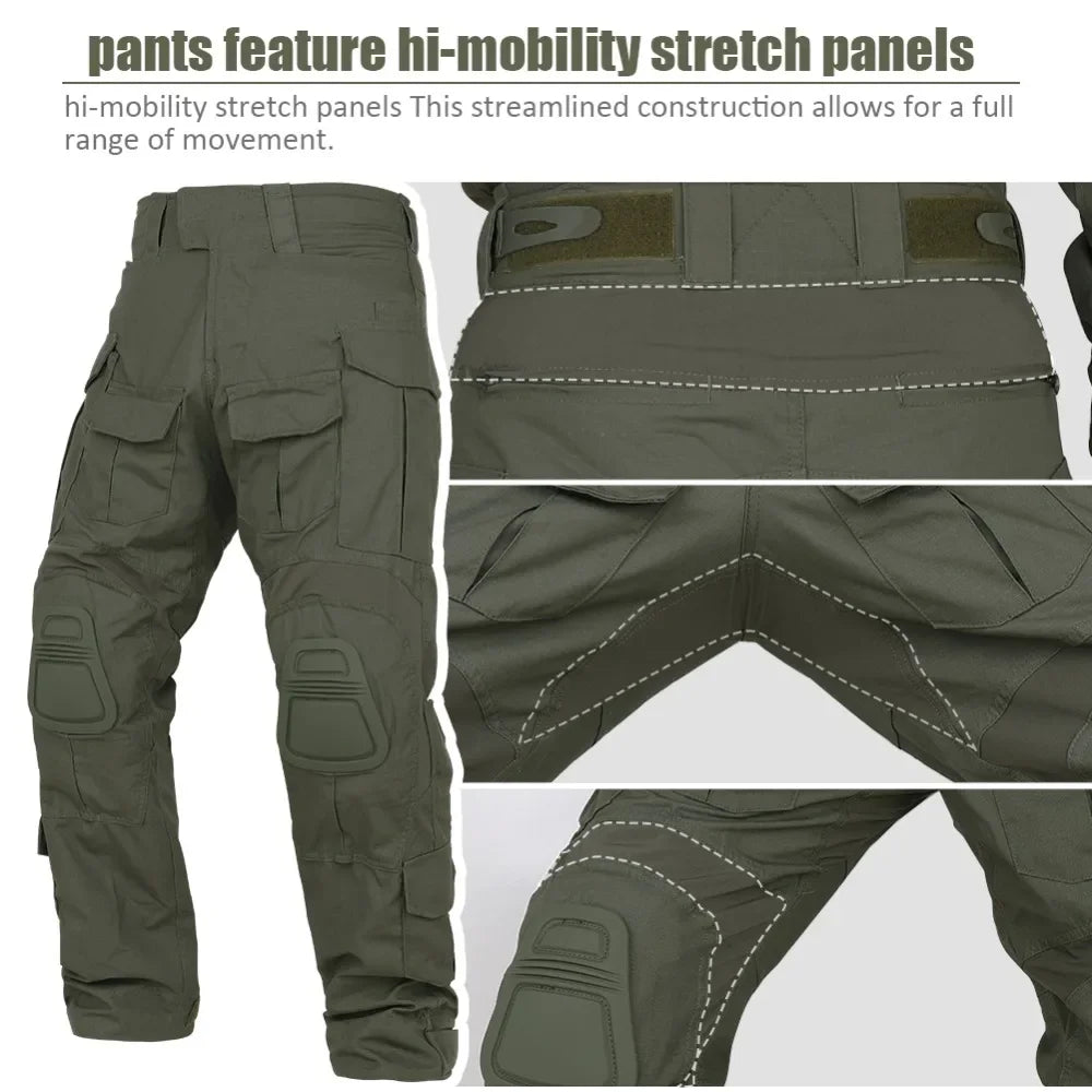 G3 Tactical Pants Combat Mens Cargo Trousers Camping Airsoft Paintball Hiking Hunting Pants Training Trekking Wear-resisting