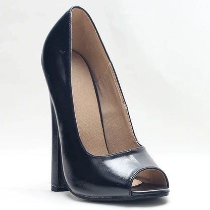 Unisex's Extreme High Heel Peep Toe Stiletto Pumps Shoes Fetish Footwear