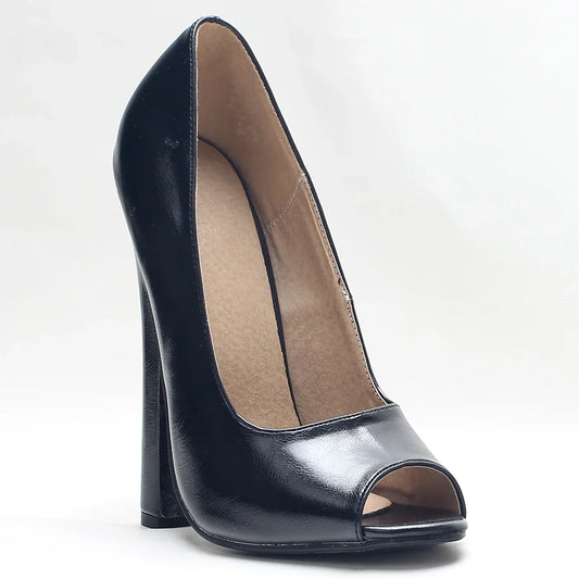 Unisex's Extreme High Heel Peep Toe Stiletto Pumps Shoes Fetish Footwear