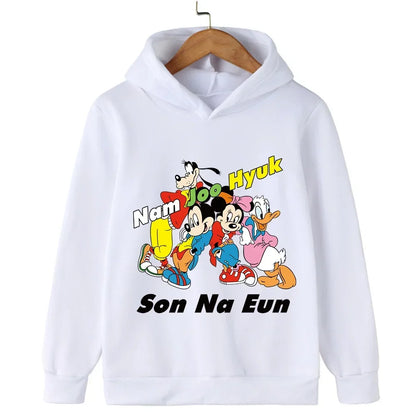 Harajuku Kids Mickey Kawaii hoodie 2-14 years old sweatshirt Spring long sleeve cartoon girls boys casual clothing tops children