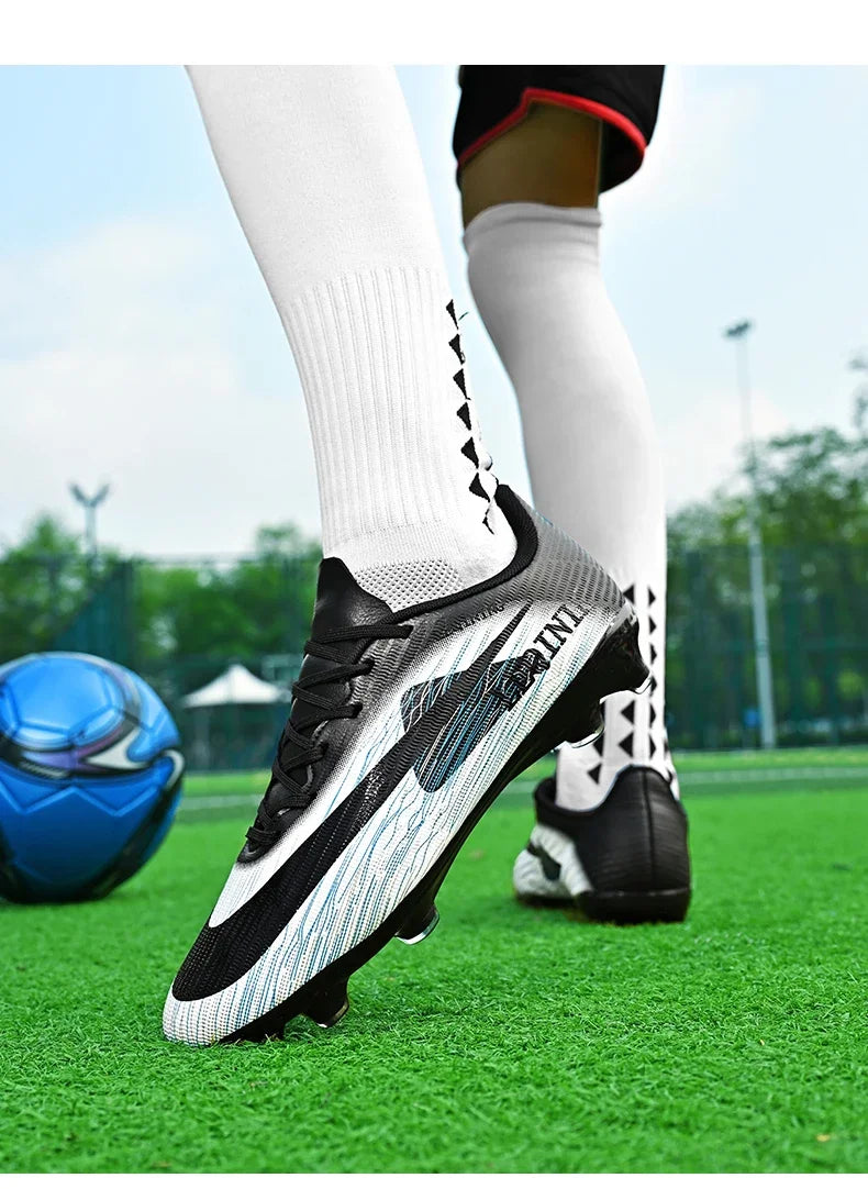 New Men Football Boots Outdoor Non Slip Match Boys Breathable Soccer Shoes Sport Adult Cleats Training Long Spikes Comfortable