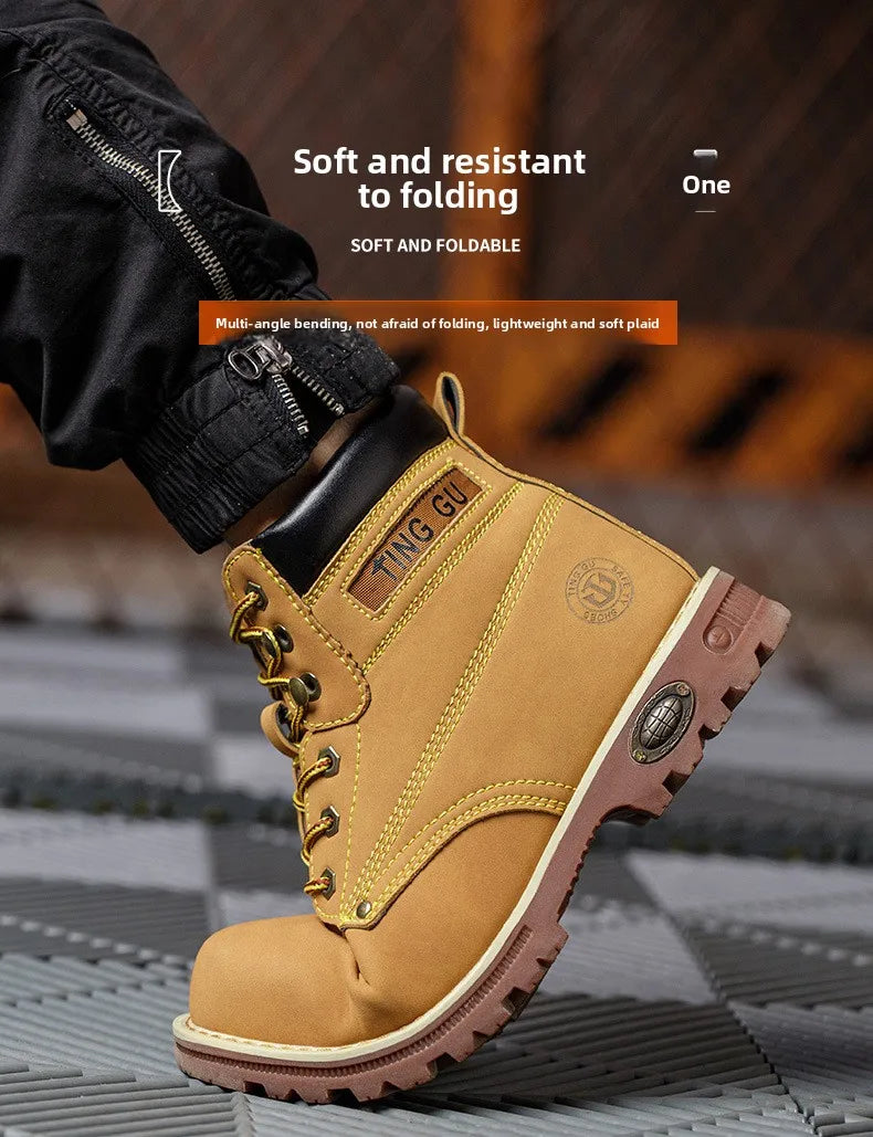 Four Season Labor Protection Shoes Anti Smashing Anti Piercing Steel ToeCap Anti Slip SafetyShoesWear-resistant Protective Shoes