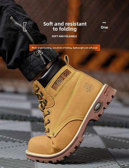 Four Season Labor Protection Shoes Anti Smashing Anti Piercing Steel ToeCap Anti Slip SafetyShoesWear-resistant Protective Shoes