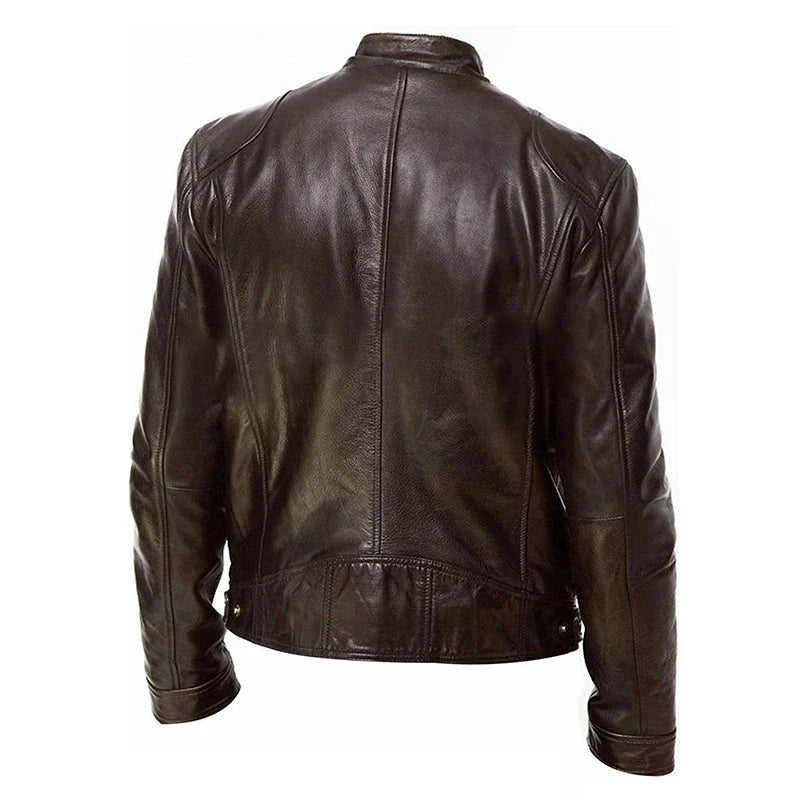 Jaquetas de Couro Masculinas 2024 Jaquetas Casuais de Motocicleta Masculinas Casaco de Motocicleta Slim Fit com Lapela Jaquetas de Couro PU Outono Casaco de Couro Masculino Anti-vento