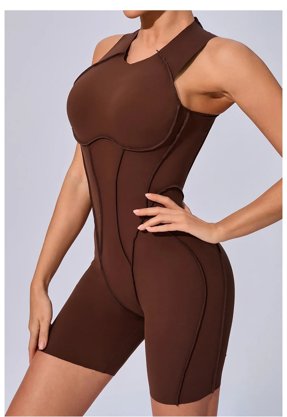 Women's High Elasticity Sports Bodysuit Kit Yoga Fitness Jumpsuit Open Back Hip-Lift Outdoors Gym Workout Sexy Fitness Outfit