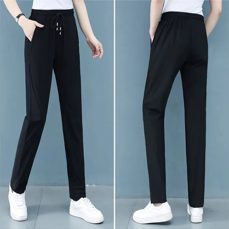 Women in summer thin fit loose fitting, quick drying casual pants