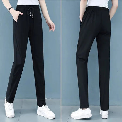 Women in summer thin fit loose fitting, quick drying casual pants
