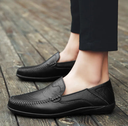 Genuine Leather Men Casual Shoes Luxury Brand Formal Men Loafers Moccasins Italian Breathable Slip on Male Boat Shoes Size 37-47