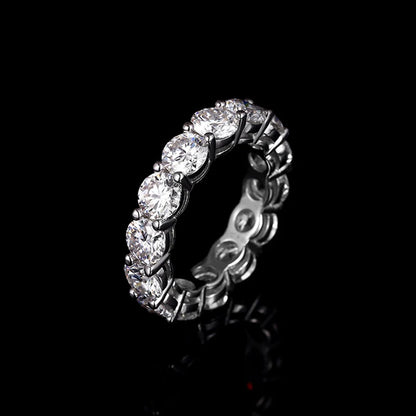 5mm Full Moissanite Ring for Woman Wedding 925 Sterling Silver Rings Lab Diamond Engagement Eternal Band Fine Jewelry