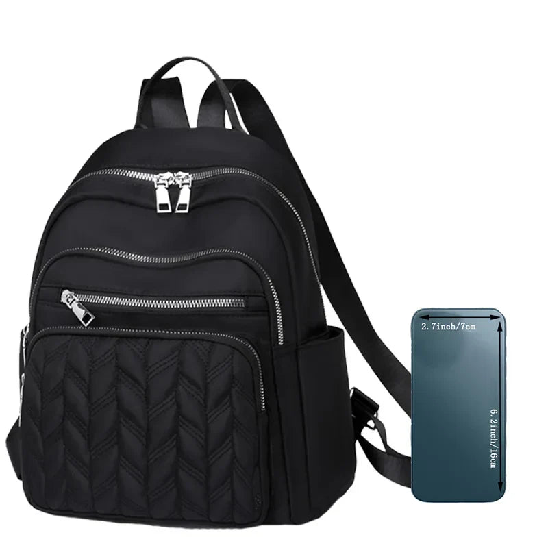Men's and women's fashionable backpack made of nylon, suitable for travel, tourism and photography. It has multiple pockets.