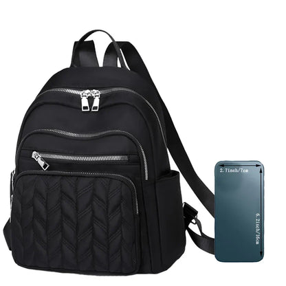 Men's and women's fashionable backpack made of nylon, suitable for travel, tourism and photography. It has multiple pockets.