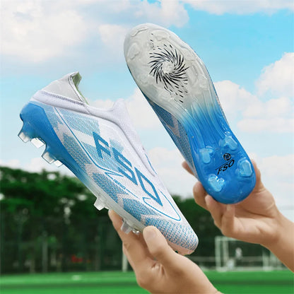 New Men Soccer Shoes Training TF/FG Outdoor Sport Football Boots Adult Long Spikes Non Slip Cleats Breathable Match Comfortable