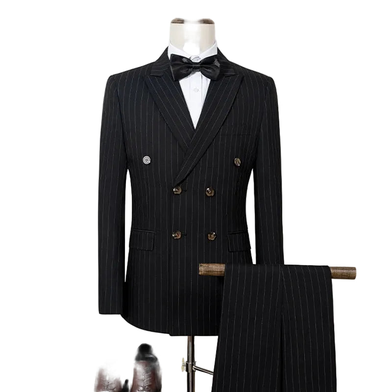High quality striped suits for men slim fitting luxury man clothing elegant mens suit Wedding trends costumes