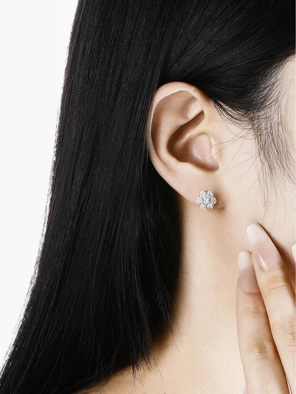 2.5/3MM D color Moissanite Flower Stud Earrings For Women S925 Silver Sparkling Lab Diamond Earrings Wedding Fine Jewelry