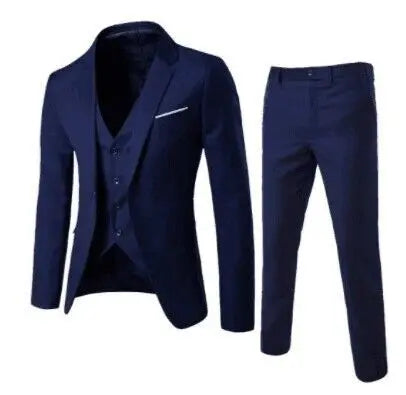 Men's 3 Piece Suit Notch Lapel Business Casual Wedding Groom Formal Wear Summer