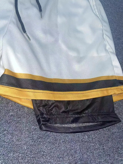 men's double layered shorts men anime high waisted oversized breathable sports