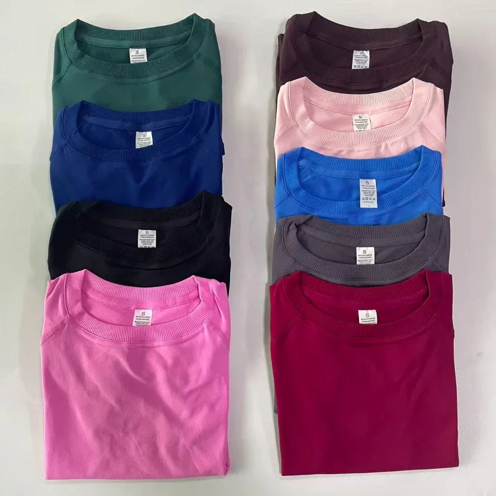 2 Piece Yoga Set Women Outfit Longline Short Sleeve Gym Crop Top High Waist Workout Shorts Sports Suit Fitness Clothes Gym Set