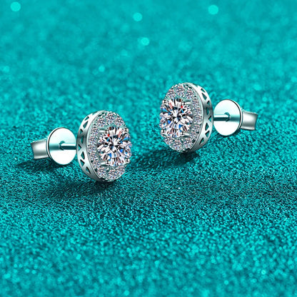 1cttw D Color Moissanite Stud Earrings for Women Oval Design Sparkling Lab Diamond 925 Sterling Silver Jewelry Wholesale