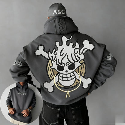 Oversized One Piece Anime Hoodie Men Women Pullover Sweatshirt Cartoon Graphic Print Streetwear Casual Autumn Winter Y2k Clothes