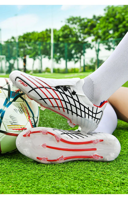 Pink-f50 Professional Mens Football Boots Boys Training Studded Fast Soccer Cleats Outdoor Non Slip Football Shoes Man 35-45