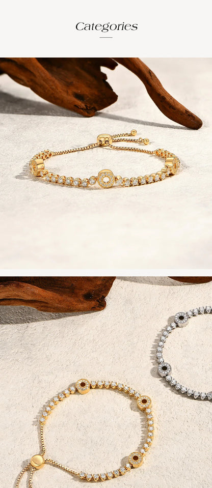 DVVS1 Moissanite Bracelet S925 Sterling Silver Adjustable tennis bracelet For Women Engagement Party Jewelry Gifts 24cm