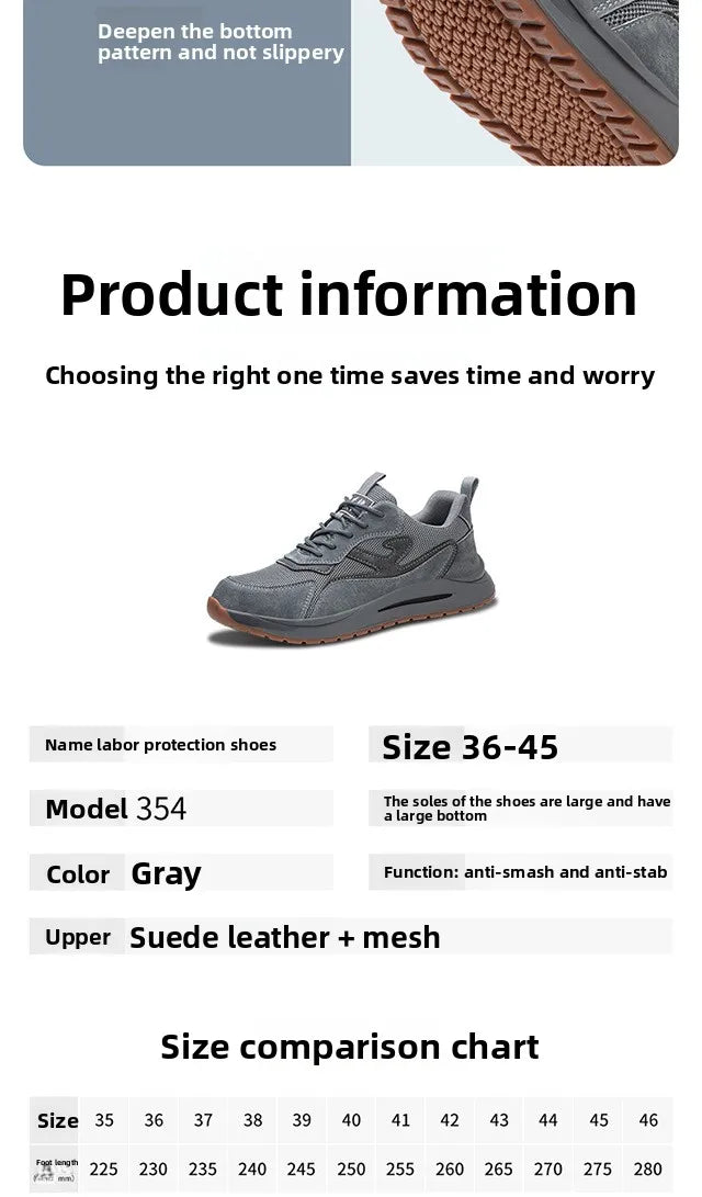 Men's Safety Shoes Anti Smashing Piercing Lightweight Construction Site WorkShoes Electrician's Insulated Footwear