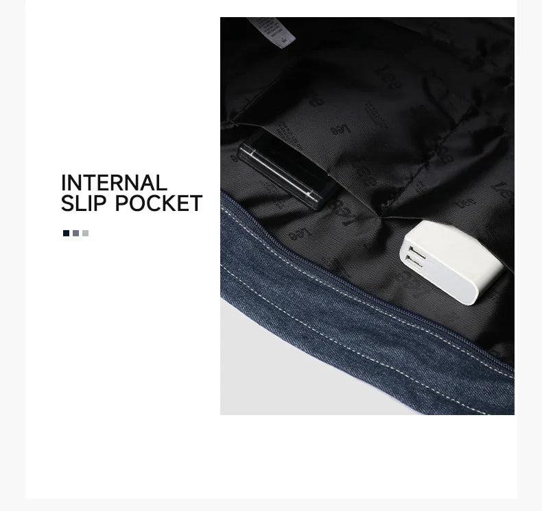 Unisex Utility Canvas Leather Zipper Tote Bag Casual Denim Daily Shopping Handbag Women Man Durable Student School Book Bag