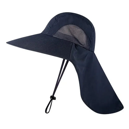 Wide Brim Sun Hat with Neck Flap for men women Adjustable Outdoor