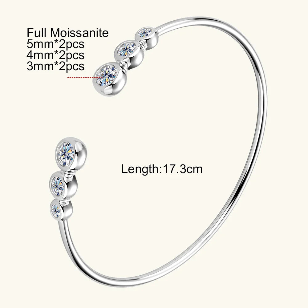 0.5CT Moissanite Bangle Bracelet 18K Gold Plated 925 Sterling Silver Classic Bangle Bezel Set Diamond Bracelet for Women Gifts