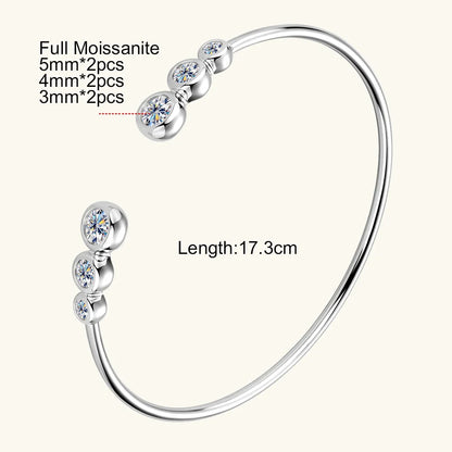0.5CT Moissanite Bangle Bracelet 18K Gold Plated 925 Sterling Silver Classic Bangle Bezel Set Diamond Bracelet for Women Gifts