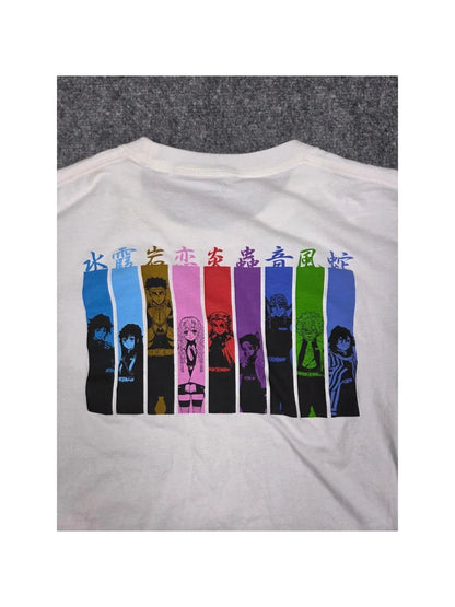 Summer Uniqlo UT Demon Slayer T-shirt Men's Medium White Hashira Graphic Anime Tee Men's Round Neck Short Sleeve