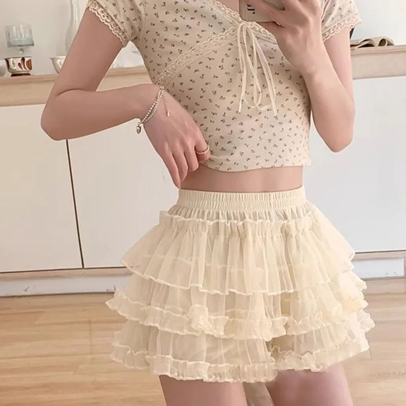 Lolita Pumpkin Pants Skirt Luxurious Cute Base Pant Safe Pants For Women Anti Barebacking Can Be Worn Outside JK Puff Skirt