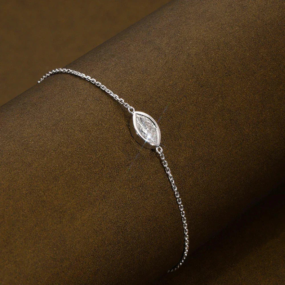 Dainty All Pear Round Cut Moissanite Finger Chain Bracelets Women 14-20cm Wrist Size Adjustable s925 Silver Hand Jewelry