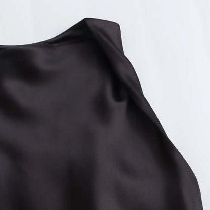 Satin Ruched Long Dresses for Women Sleeveless Summer Dress Woman off Shoulder Party Womens Dresses Beach Female Dress