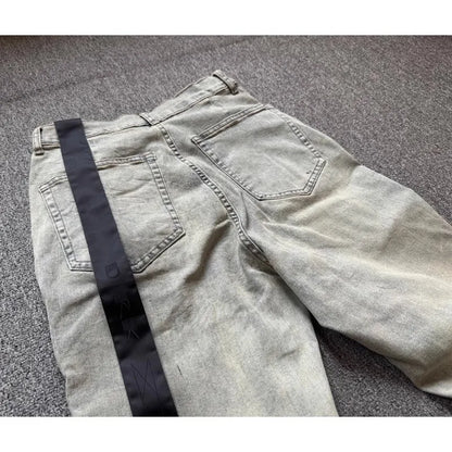 Rick Lavagem Azul Bolso com Zíper Calça Jeans Slim Fit Calças Jeans Algodão Denim Conforto Casual Tamanho P M G GG #B4