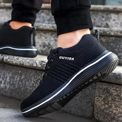 Steel Toe Safety Shoes  Anti Smashing Lightweight Work Sports Shoes  Indestructible Breathable Work Safety Shoes  Men's Comfort
